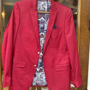 Tallia Red Sports Jacket Men 38 R